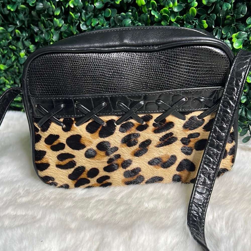 👀 Joseph B. Exclusive New York purse crossbody calf hair leopard print black